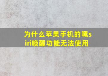 为什么苹果手机的嘿siri唤醒功能无法使用