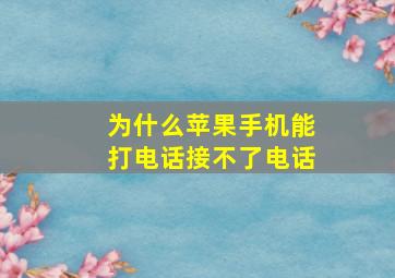 为什么苹果手机能打电话接不了电话