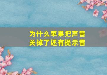 为什么苹果把声音关掉了还有提示音