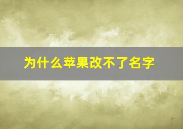 为什么苹果改不了名字