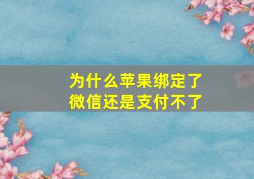 为什么苹果绑定了微信还是支付不了