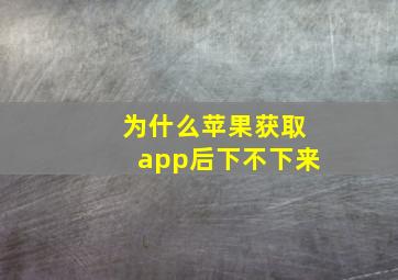 为什么苹果获取app后下不下来