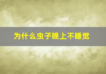 为什么虫子晚上不睡觉