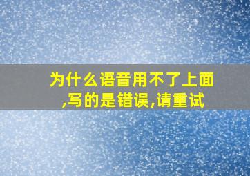 为什么语音用不了上面,写的是错误,请重试