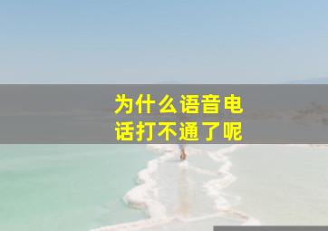 为什么语音电话打不通了呢