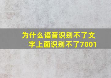 为什么语音识别不了文字上面识别不了7001