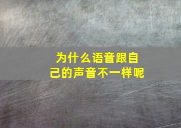 为什么语音跟自己的声音不一样呢