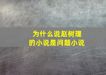 为什么说赵树理的小说是问题小说