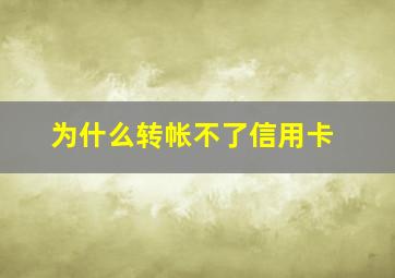 为什么转帐不了信用卡