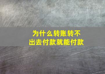 为什么转账转不出去付款就能付款