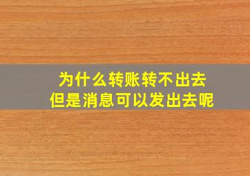 为什么转账转不出去但是消息可以发出去呢