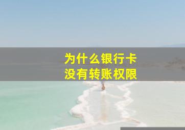 为什么银行卡没有转账权限