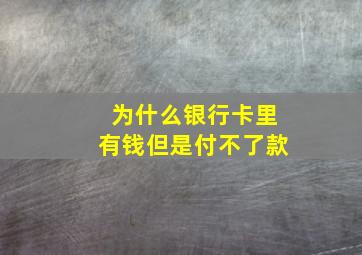 为什么银行卡里有钱但是付不了款