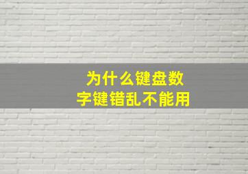 为什么键盘数字键错乱不能用