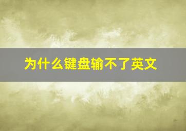 为什么键盘输不了英文