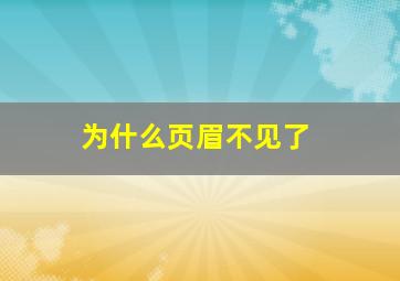 为什么页眉不见了