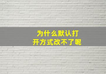 为什么默认打开方式改不了呢