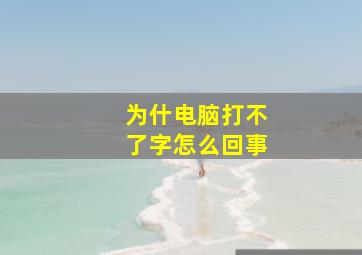 为什电脑打不了字怎么回事