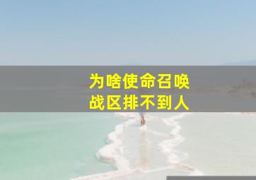 为啥使命召唤战区排不到人