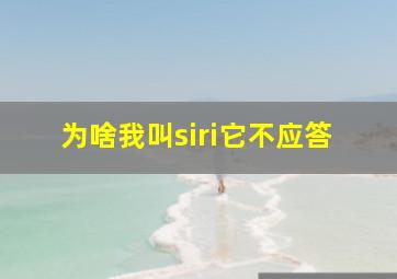 为啥我叫siri它不应答