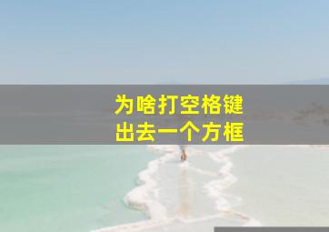 为啥打空格键出去一个方框