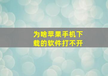 为啥苹果手机下载的软件打不开