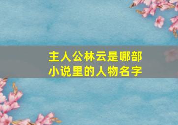 主人公林云是哪部小说里的人物名字