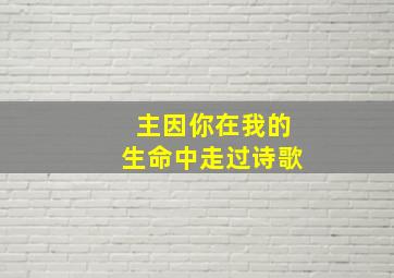 主因你在我的生命中走过诗歌