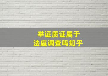 举证质证属于法庭调查吗知乎