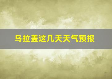 乌拉盖这几天天气预报