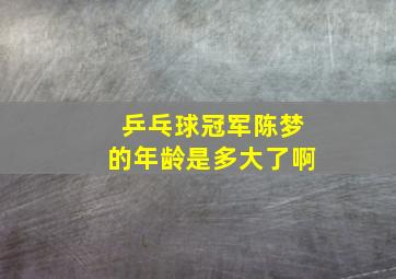 乒乓球冠军陈梦的年龄是多大了啊