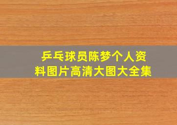 乒乓球员陈梦个人资料图片高清大图大全集