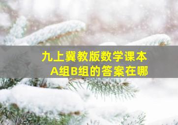 九上冀教版数学课本A组B组的答案在哪