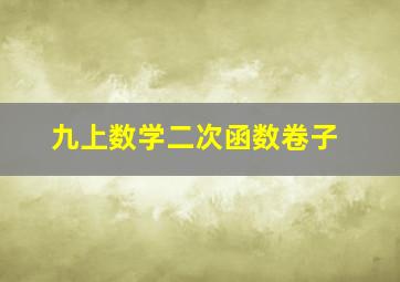 九上数学二次函数卷子