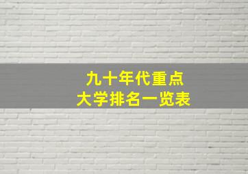 九十年代重点大学排名一览表