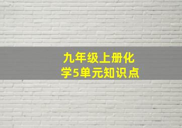 九年级上册化学5单元知识点