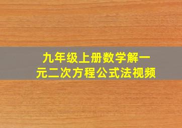 九年级上册数学解一元二次方程公式法视频