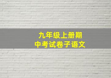 九年级上册期中考试卷子语文