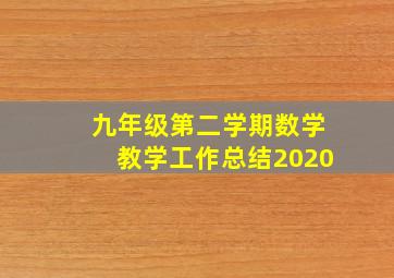 九年级第二学期数学教学工作总结2020