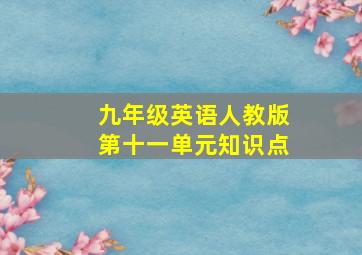 九年级英语人教版第十一单元知识点