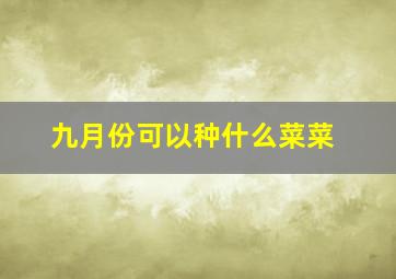 九月份可以种什么菜菜