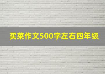 买菜作文500字左右四年级