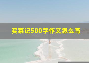 买菜记500字作文怎么写