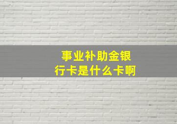 事业补助金银行卡是什么卡啊