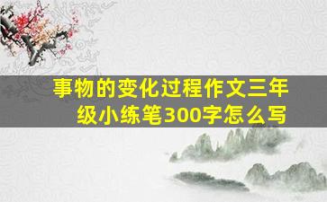 事物的变化过程作文三年级小练笔300字怎么写