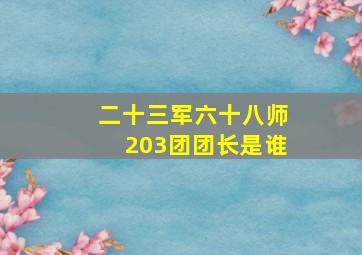 二十三军六十八师203团团长是谁