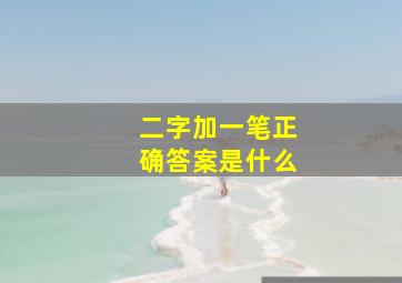 二字加一笔正确答案是什么