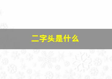 二字头是什么