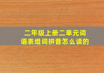 二年级上册二单元词语表组词拼音怎么读的