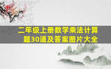 二年级上册数学乘法计算题30道及答案图片大全